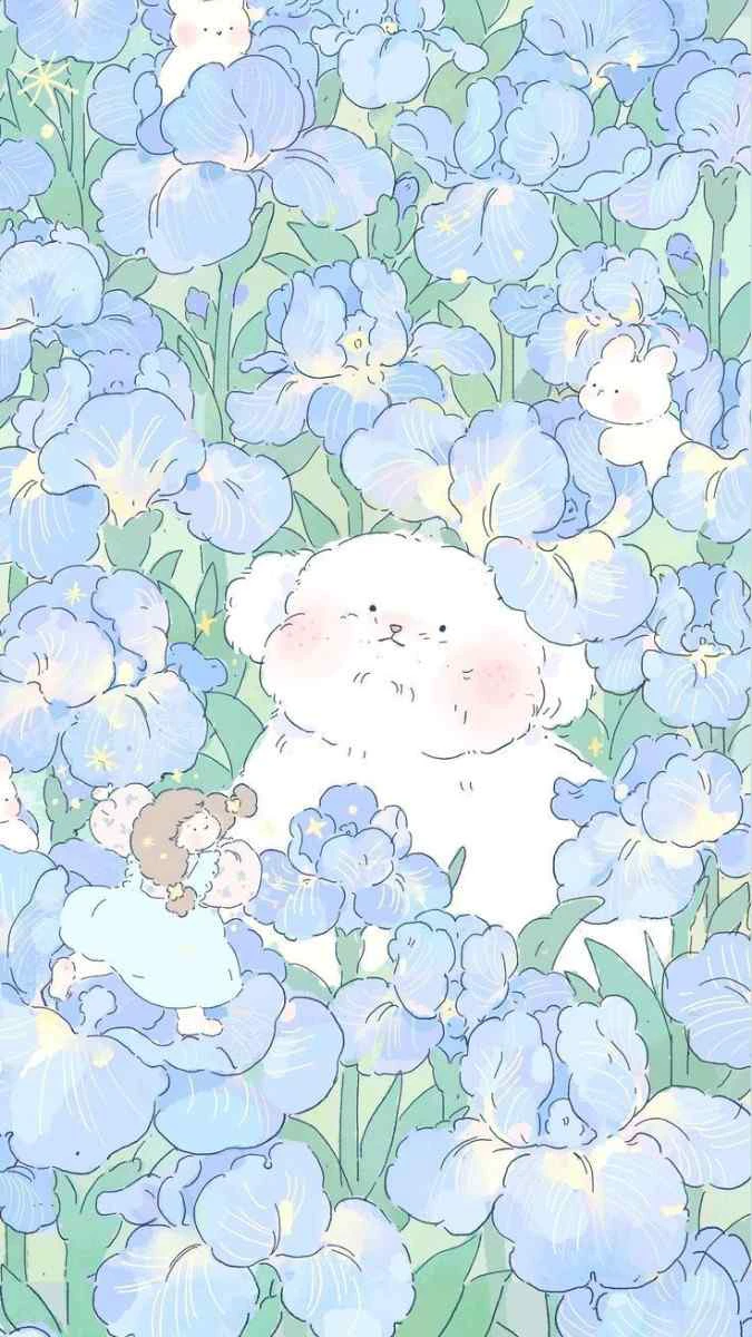 Hình nền màu xanh dương cho Zalo dễ thương 4K