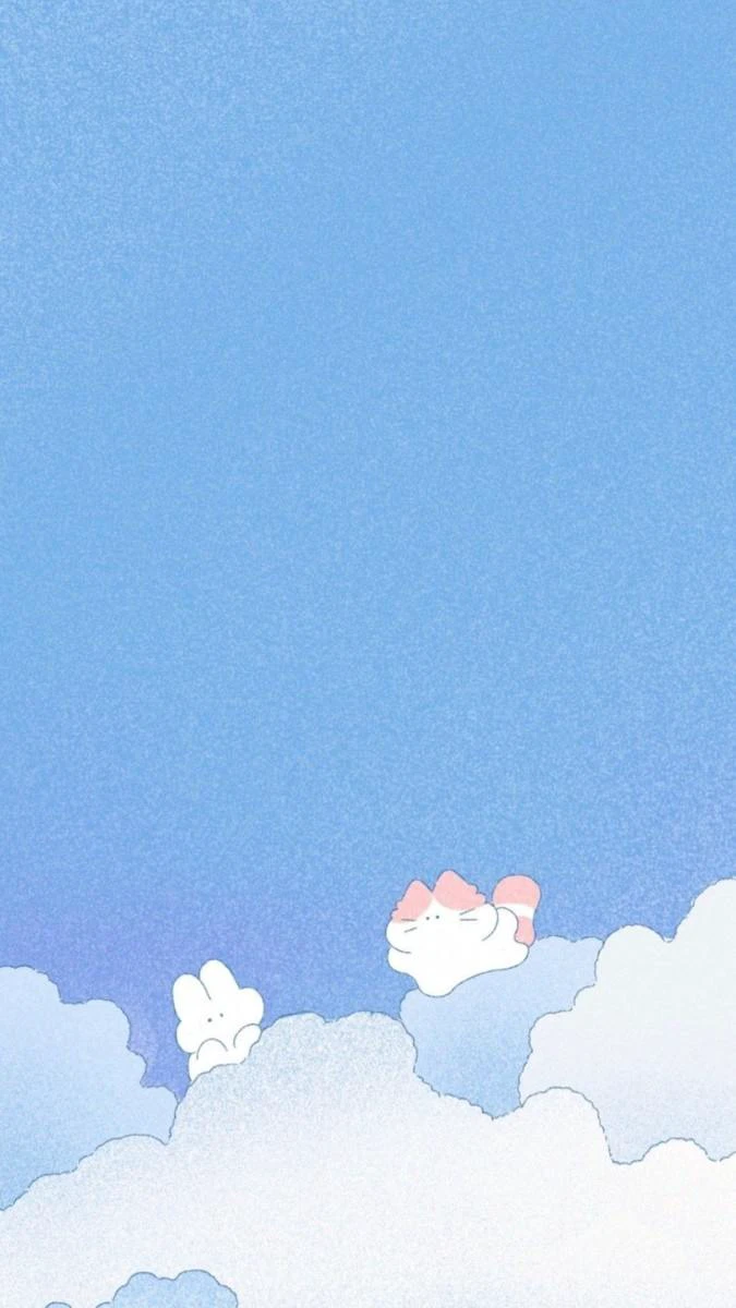 Hình nền màu xanh dương cho Zalo chú mèo cute