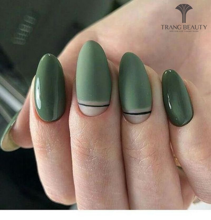 Kiểu móng trơn xanh lá độc đẹp