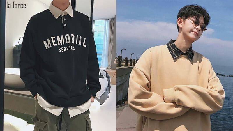 Phối đồ bad boy với sweater nam và áo sơ mi
