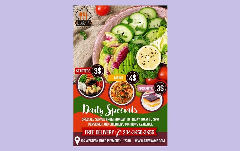 Poster đồ ăn font chữ