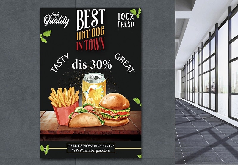 Poster đồ ăn in ấn