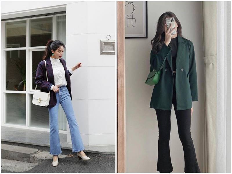 cách phối đồ với quần ống loe cho người mập