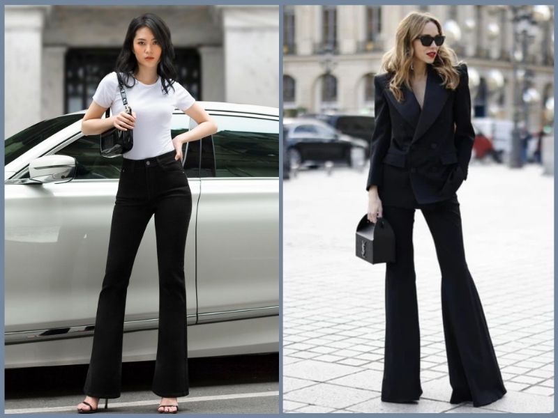 phối quần ống loe với áo gì