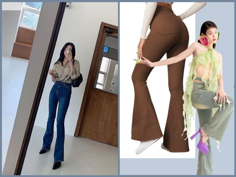 quần ống loe mặc với áo gì