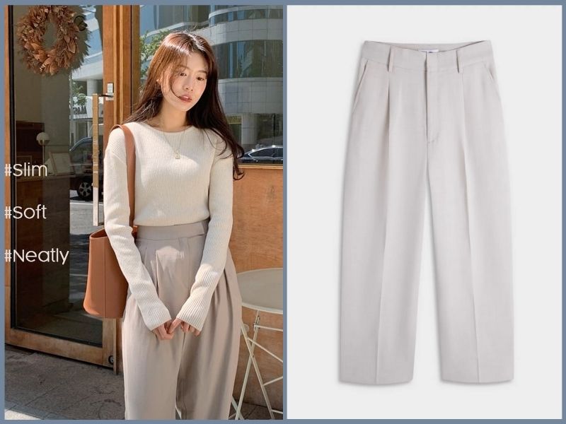 cách phối đồ với quần ống rộng cho người lùn