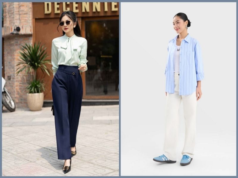 nấm lùn mặc quần ống rộng