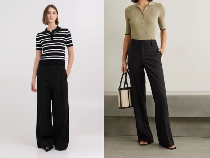 Phối đồ với quần ống rộng đen