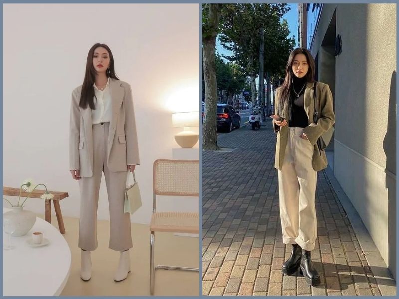 phối đồ với quần jean ống suông nữ