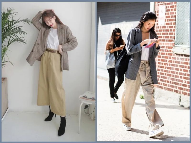phối đồ quần ống suông nữ