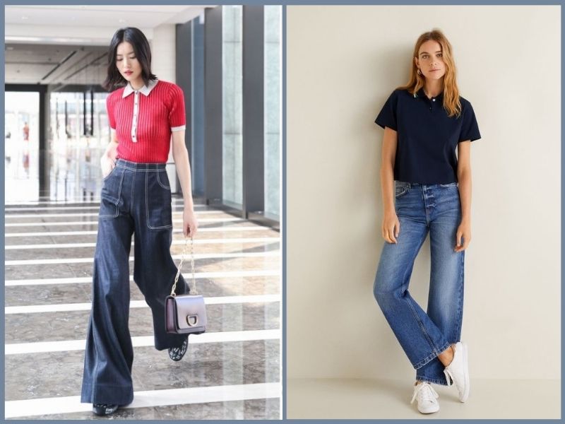 quần ống suông nữ mặc với áo gì