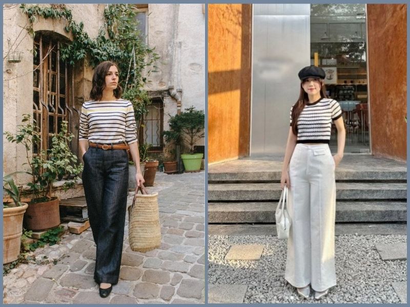 quần tây mặc với áo thun nữ