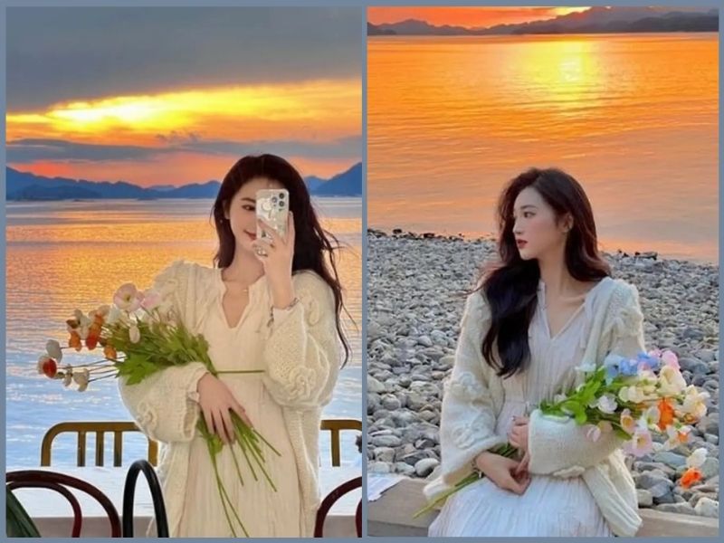 cách tạo dáng chụp ảnh với biển