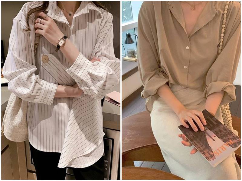 áo sơ mi nữ form rộng