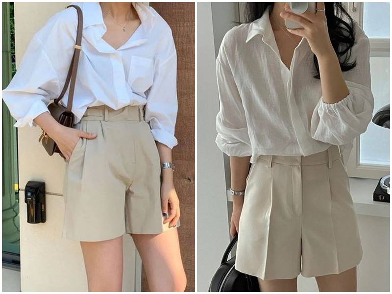 áo sơ mi trắng form rộng