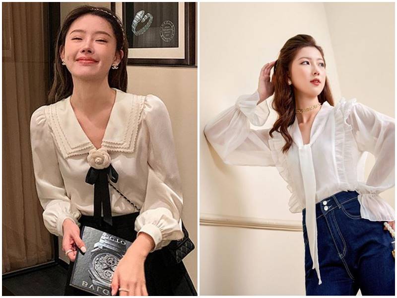 sơ mi tay phồng tiểu thư