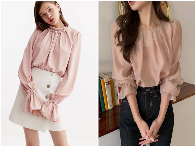 áo sơ mi nữ tay phồng tiểu thư