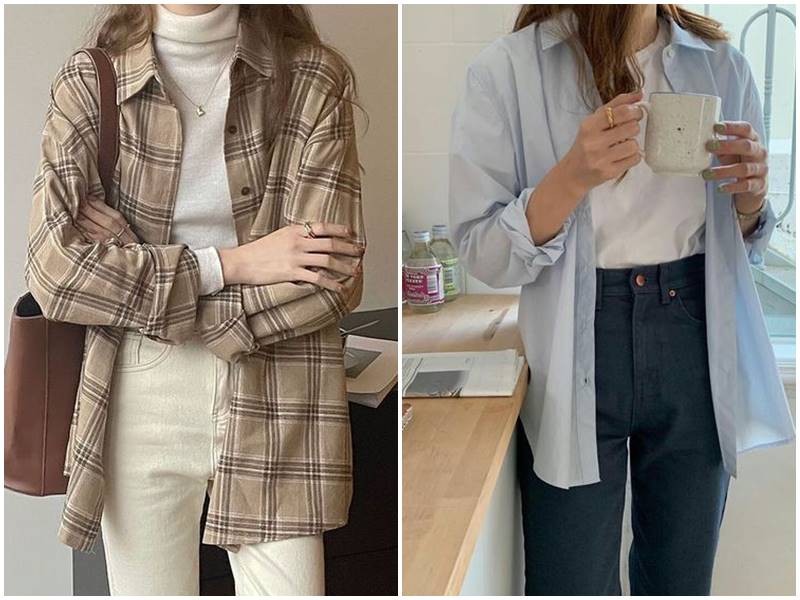 áo sơ mi nữ áo khoác ngoài