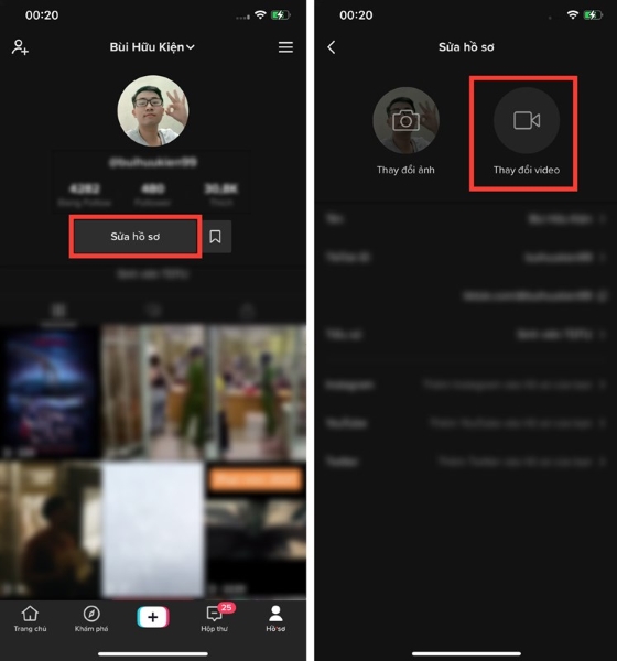 Chọn Thay đổi video