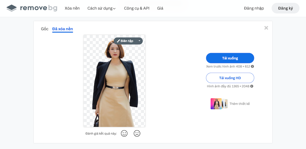 Tải ảnh đã xóa xuống