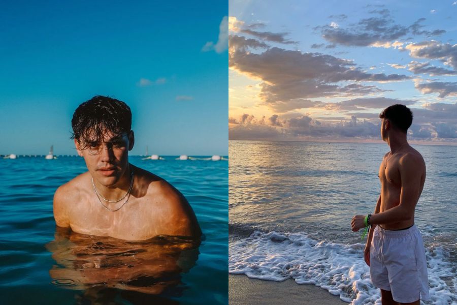 Tắm nắng trên biển cũng có thể trở thành dáng chụp hình cực hợp lý