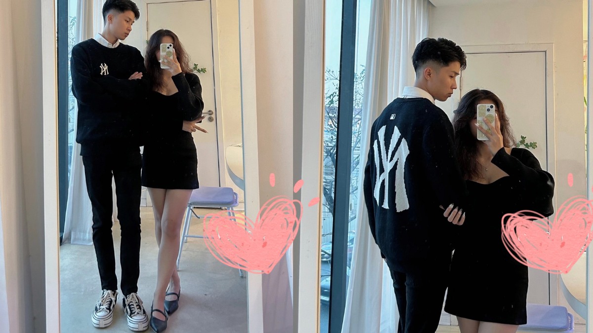 Chụp ảnh trước gương cùng người yêu