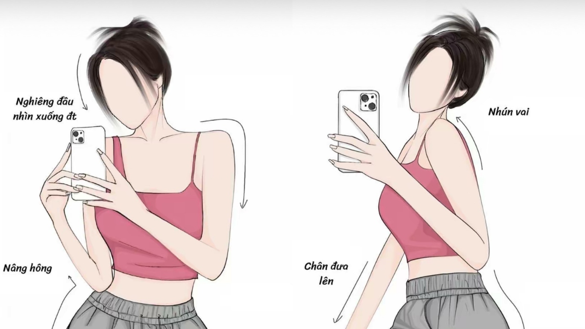 Chụp ảnh tự sướng trước gương