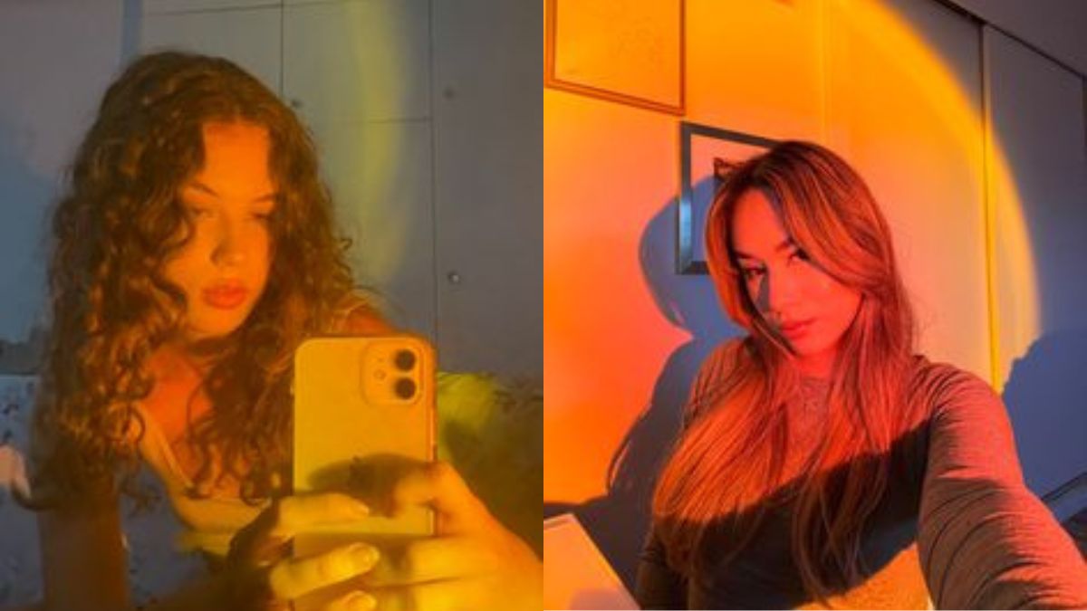 Chụp ảnh với gương và đèn hoàng hôn