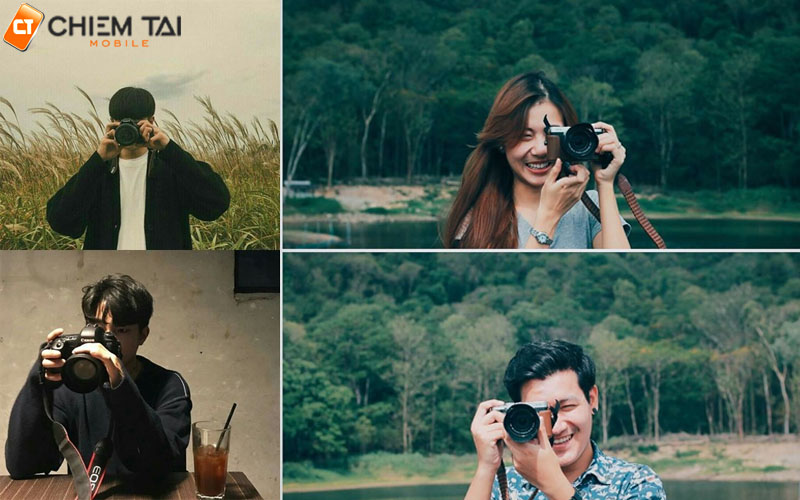 Tạo dáng chụp ảnh giấu mặt giống nhau