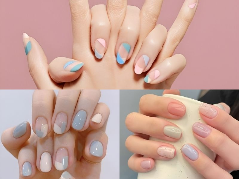 nail tone pastel đủ màu sắc