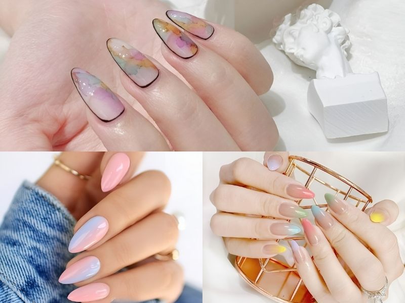 Nail ombre sặc sỡ
