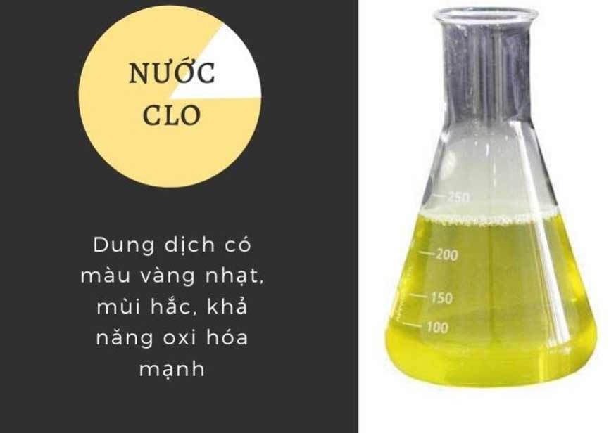 Nước Clo có màu vàng nhạt