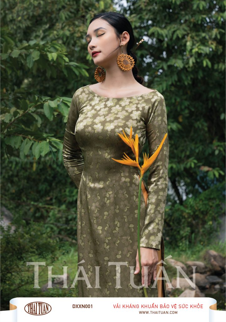 Áo Dài Gấm Hoa Nhí