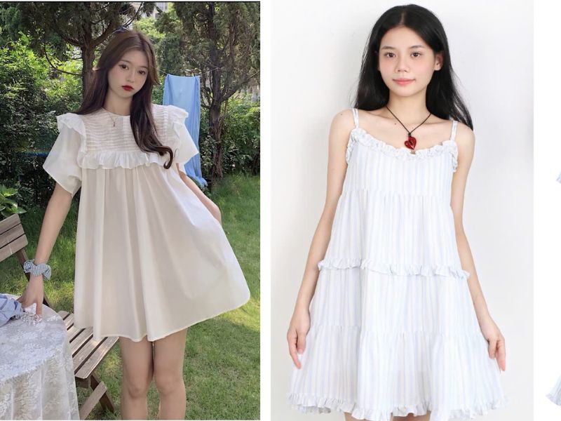 cách phối váy babydoll