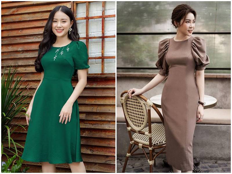 áo đầm trung niên tuổi 50 đơn giản> <br> <span style=