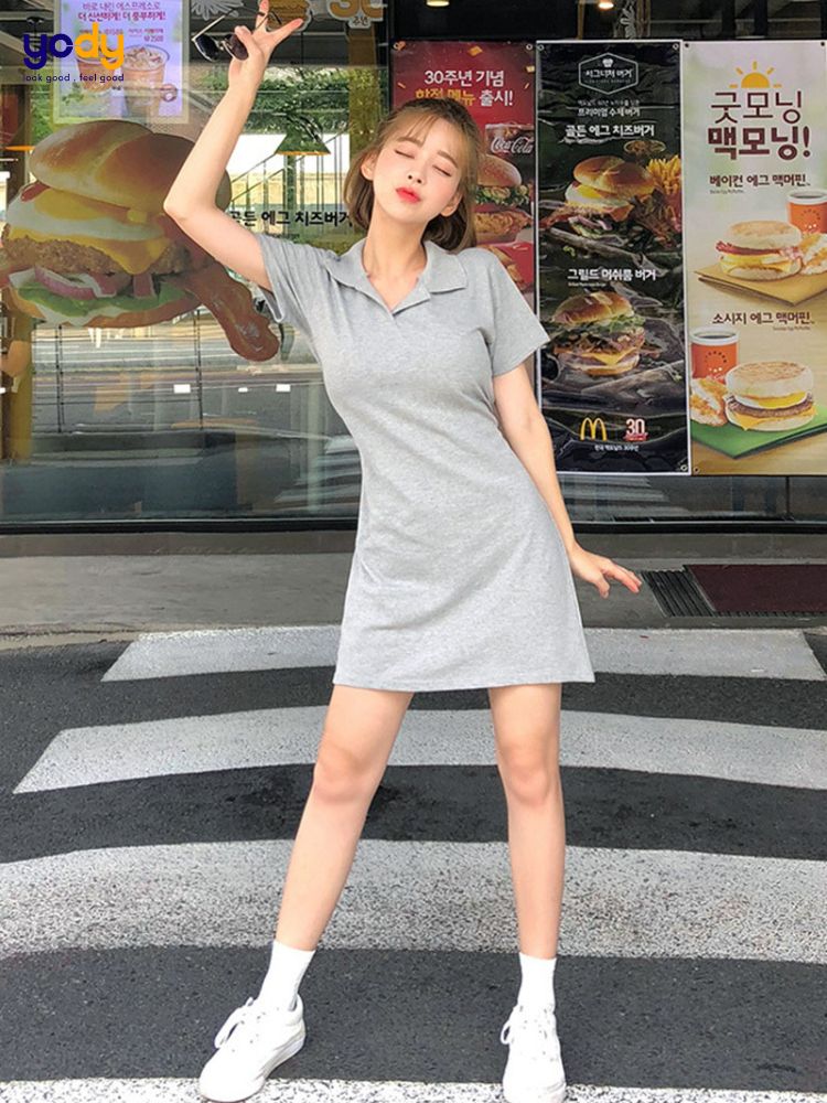 Váy Polo trơn đơn giản, tôn dáng