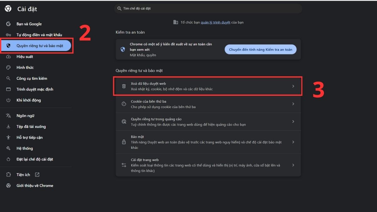 Xóa lịch sử duyệt web và Cookies thường xuyên 2