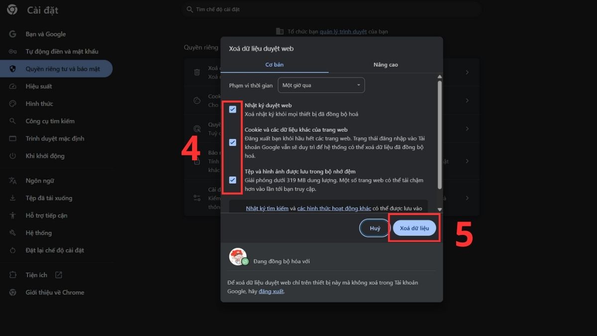 Xóa lịch sử duyệt web và Cookies thường xuyên 3