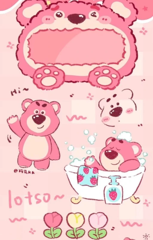 Wallpaper gấu dâu cười siêu xinh cho điện thoại