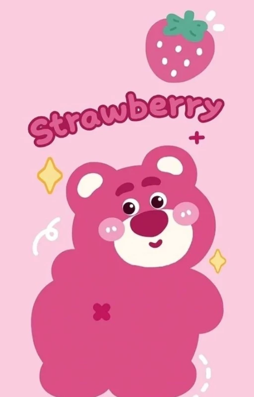 Wallpaper gấu dâu cười xinh xắn