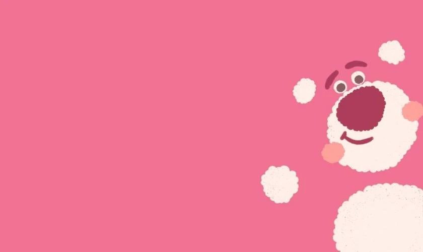 Hình nền gấu dâu vẽ dễ thương cho laptop