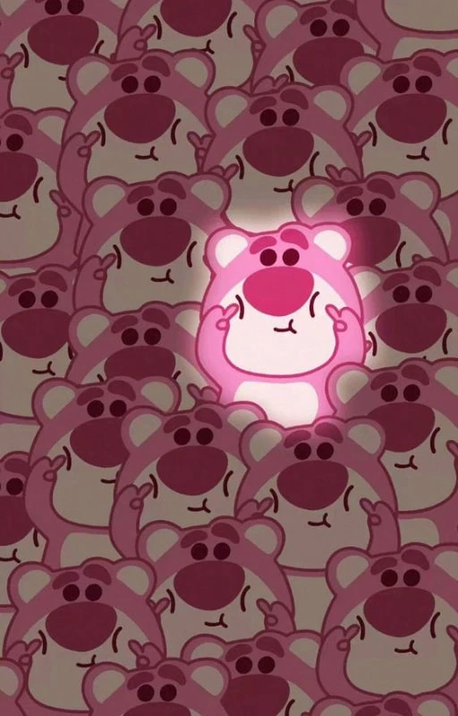 Wallpaper inlove gấu dâu phát sáng dễ thương