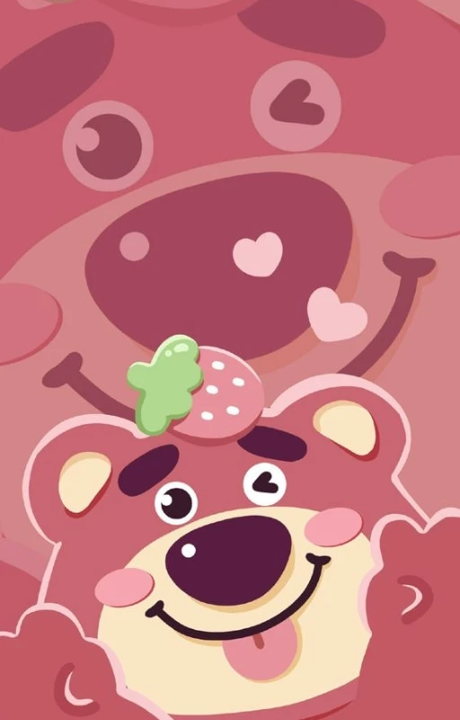 Wallpaper inlove gấu dâu phát sáng dễ thương cho iPhone