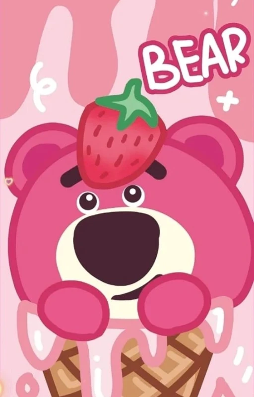 Wallpaper inlove gấu dâu phát sáng cute cho điện thoại