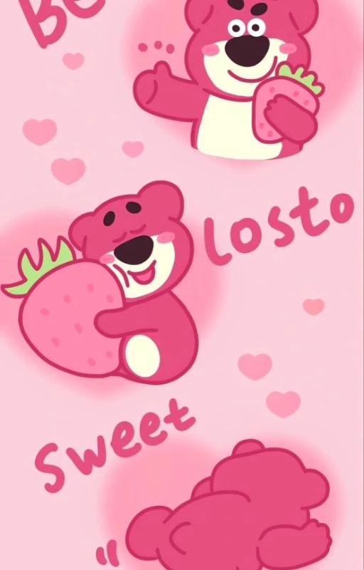 Wallpaper inlove gấu dâu phát sáng trang trí điện thoại