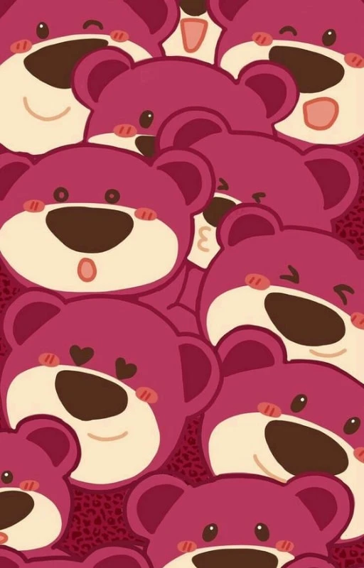 Wallpaper inlove gấu dâu phát sáng cho dế iu