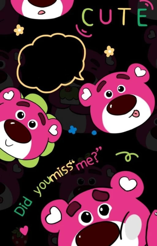 Wallpaper inlove gấu dâu phát sáng cực ấn tượng