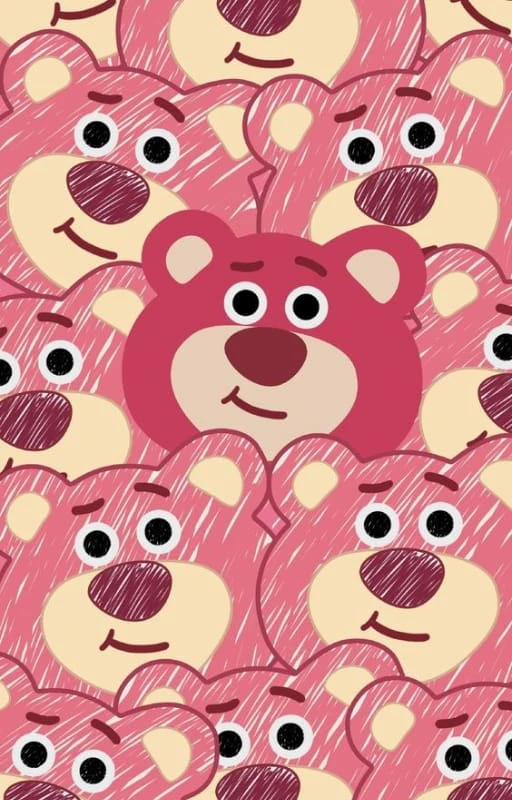 Hình nền trang trí nhiều gấu dâu siêu dễ thương