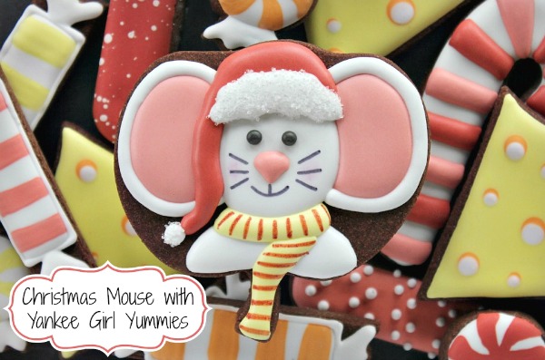 How to Decorate Sweet Little Christmas Mouse Cookies with Yankee Girl Yummies, Featured on Sweetsugarbelle.com
