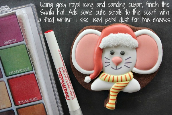 Happy little Christmas Mouse Cookie by YGY, as featured on SweetSugarbelle.com